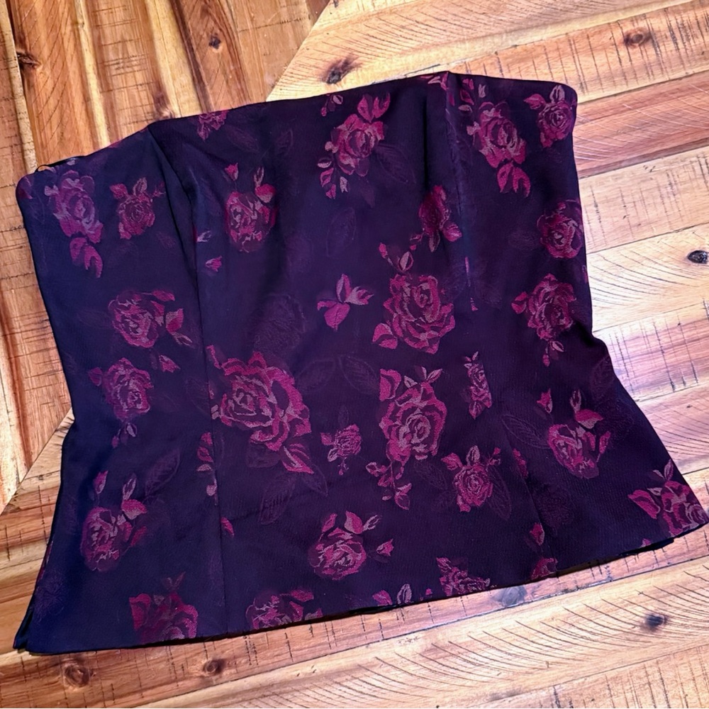 White House Black Market Jacquard Floral Bustier – Size 12 (Holiday Ready)